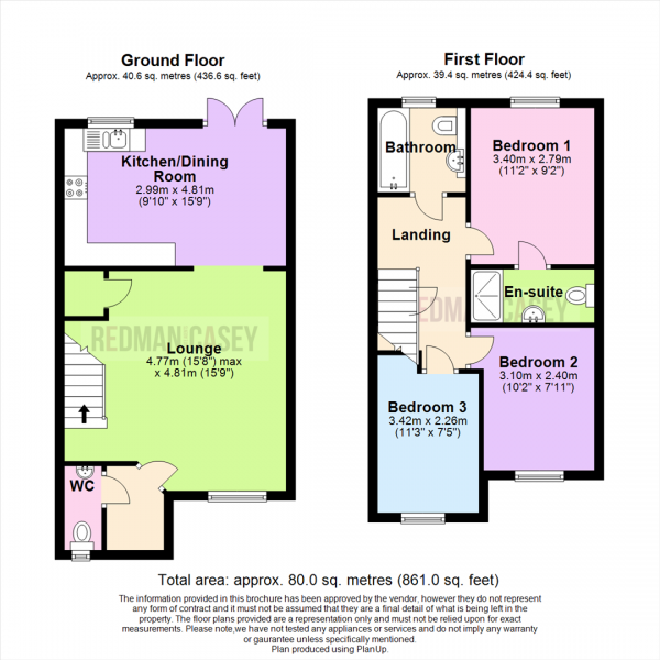 Floor Plan for 3 Bedroom Town House for Sale in Angelbank, Horwich, Bolton, BL6, 5GX - Offers Over &pound170,000