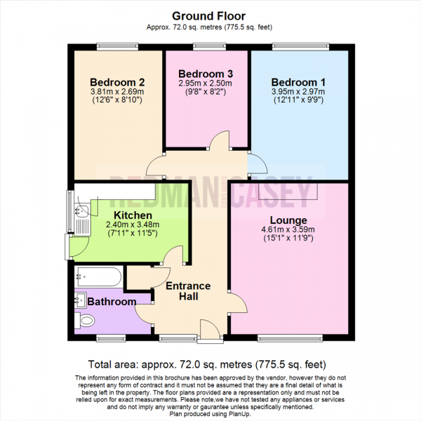 Floor Plan Image for 3 Bedroom Semi-Detached Bungalow for Sale in Ainse Road, Blackrod, Bolton