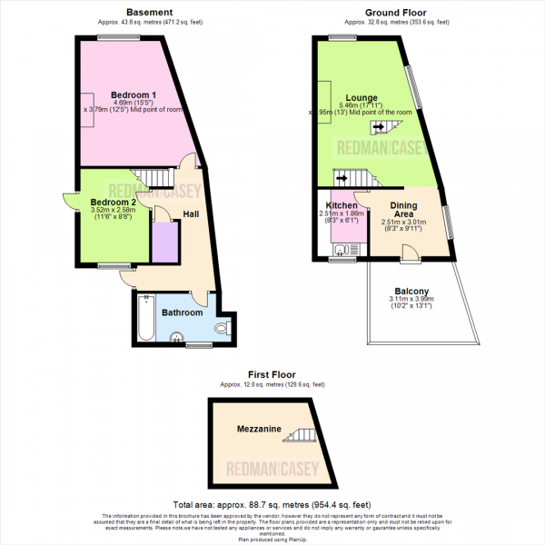 Floor Plan for 2 Bedroom Cottage for Sale in Stocks Cottages, Gingham Brow, Horwich, BL6, 6PH -  &pound159,500