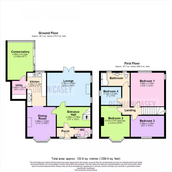 Floor Plan for 4 Bedroom Detached House for Sale in Fleet Street, Horwich, Bolton, BL6, 6BD - OIRO &pound425,000