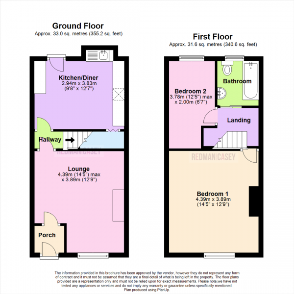 Floor Plan for 2 Bedroom Terraced House for Sale in Carlton Grove, Horwich, Bolton, BL6, 6HE -  &pound115,000