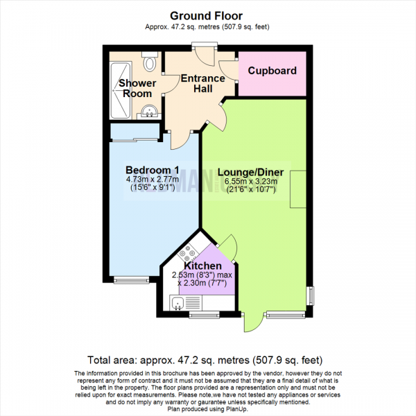 Floor Plan Image for 1 Bedroom Apartment for Sale in Chorley New Road, Horwich, Bolton