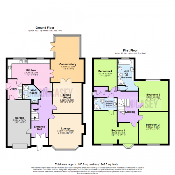 Floor Plan for 4 Bedroom Detached House for Sale in Lever Park Avenue, Horwich, Bolton, BL6, 7LF -  &pound445,000