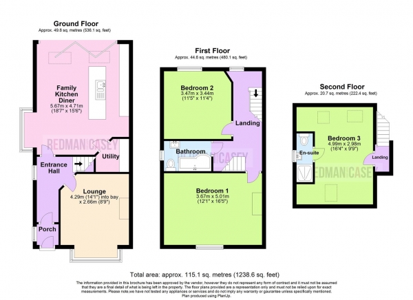 Floor Plan Image for 3 Bedroom Property for Sale in Sutherland Road, Heaton