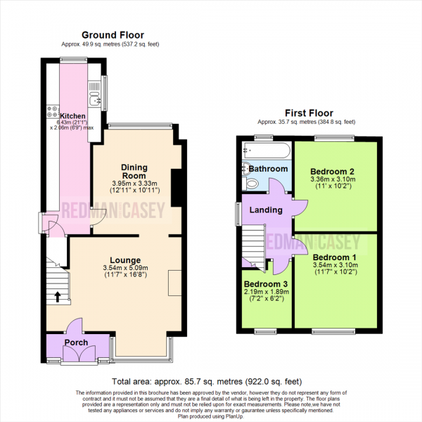 Floor Plan Image for 3 Bedroom Semi-Detached House for Sale in Hamel Street, Great Lever, Bolton