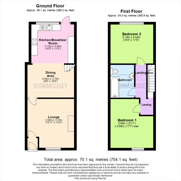 Floor Plan Image for 2 Bedroom Terraced House for Sale in Heaton Road, Lostock, Bolton