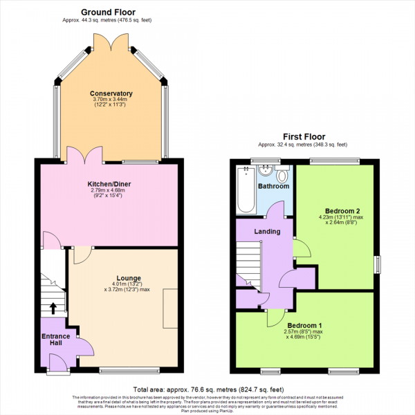 Floor Plan Image for 2 Bedroom Semi-Detached House for Sale in Pembroke Close, Horwich, Bolton