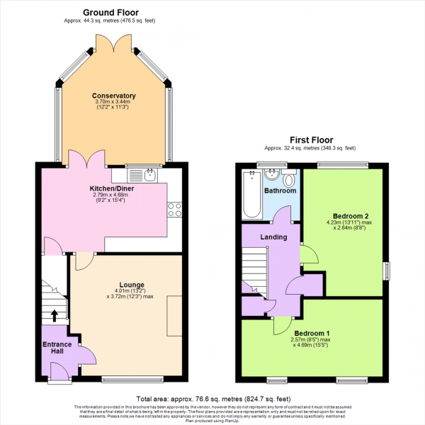 Floor Plan Image for 2 Bedroom Semi-Detached House for Sale in Pembroke Close, Horwich, Bolton