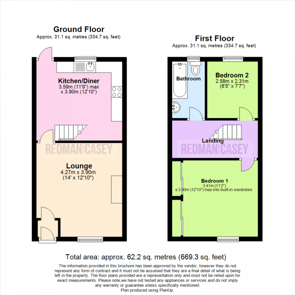 Floor Plan Image for 2 Bedroom Terraced House for Sale in Clayton Street, The Haulgh, Bolton