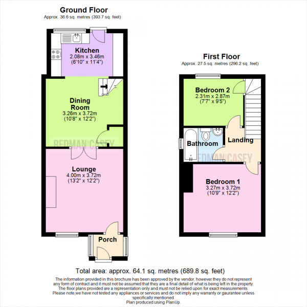 Floor Plan for 2 Bedroom Terraced House for Sale in Faith Street, Bolton, BL1, 5PT - OIRO &pound139,950