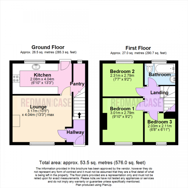 Floor Plan Image for 3 Bedroom Terraced House for Sale in Knowsley Grove, Horwich, Bolton