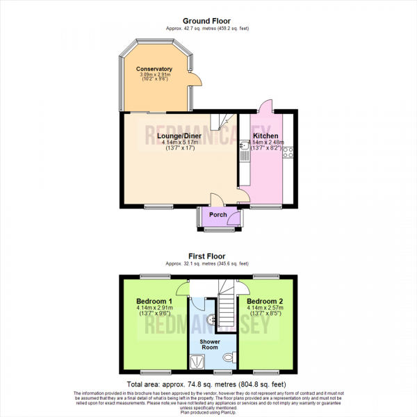 Floor Plan Image for 2 Bedroom Town House for Sale in Oxford Road, Lostock, Bolton