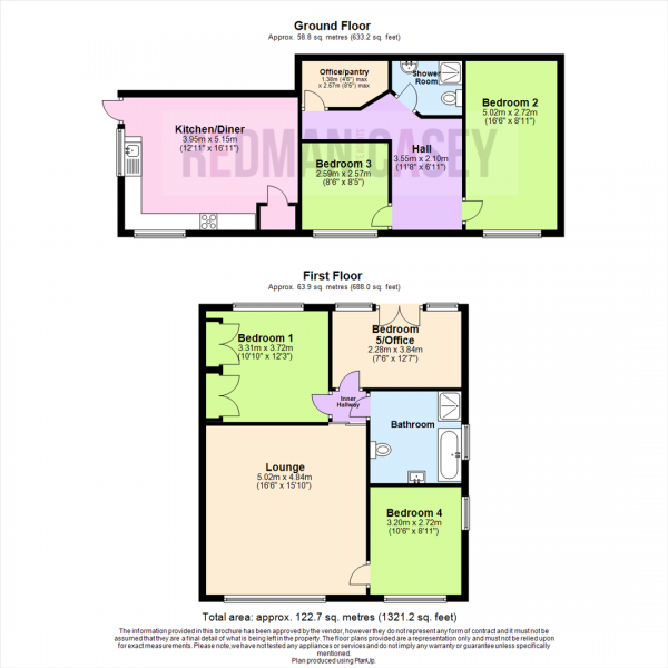 Floor Plan for 4 Bedroom Detached House for Sale in Fryent Close, Blackrod, Bolton, BL6, 5BU - OIRO &pound280,000