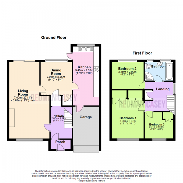 Floor Plan Image for 3 Bedroom Link Detached House for Sale in Pendennis Avenue, Lostock, Bolton