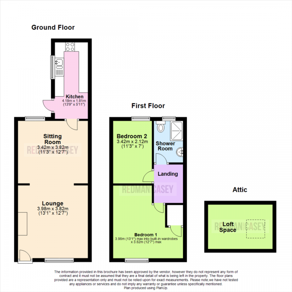 Floor Plan for 2 Bedroom Terraced House for Sale in Watt Street, Horwich, Bolton, BL6, 5NT -  &pound95,000