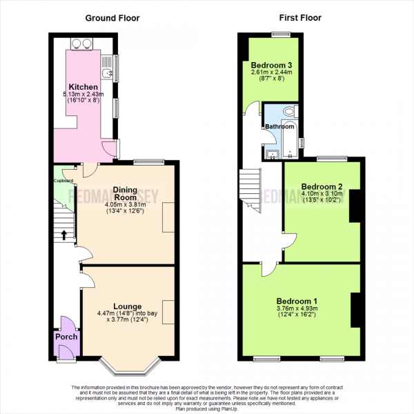 Floor Plan for 3 Bedroom Terraced House for Sale in Victoria Road, Horwich, Bolton, BL6, 5ND - OIRO &pound189,995