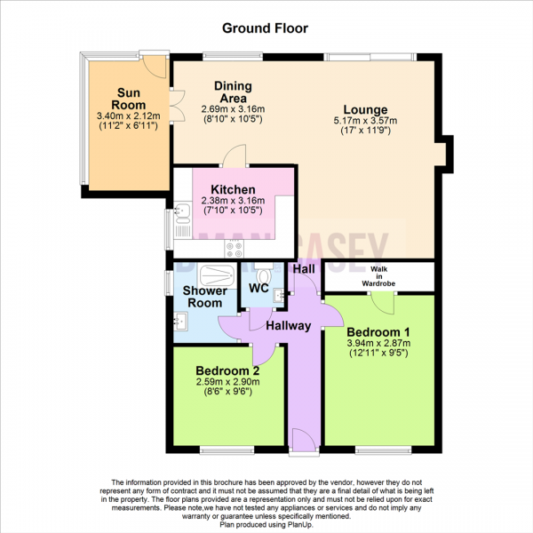 Floor Plan for 2 Bedroom Bungalow for Sale in Meadowbank Road, Morris Green, Bolton, BL3, 3SA - OIRO &pound225,000