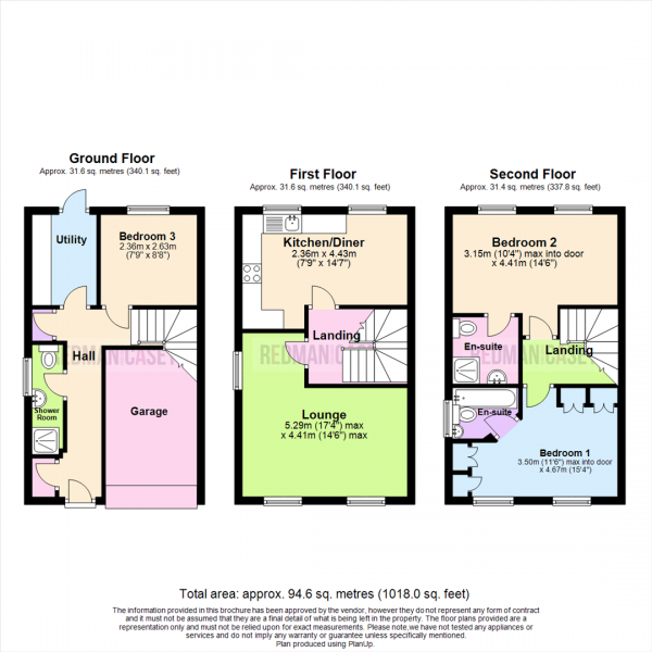 Floor Plan Image for 3 Bedroom Town House for Sale in Hazel Pear Close, Horwich, Bolton