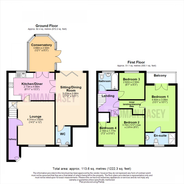 Floor Plan Image for 4 Bedroom Semi-Detached House for Sale in Pitcombe Close, Bolton