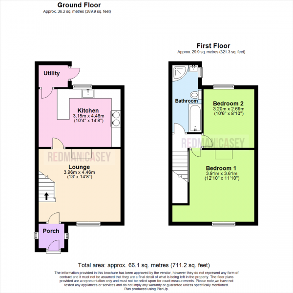 Floor Plan for 2 Bedroom Cottage for Sale in Harts Houses, Horwich, Bolton, BL6, 6SB -  &pound225,000