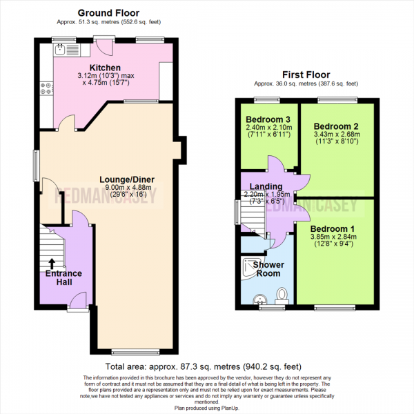 Floor Plan Image for 3 Bedroom Semi-Detached House for Sale in Middlebrook Drive, Lostock, Bolton