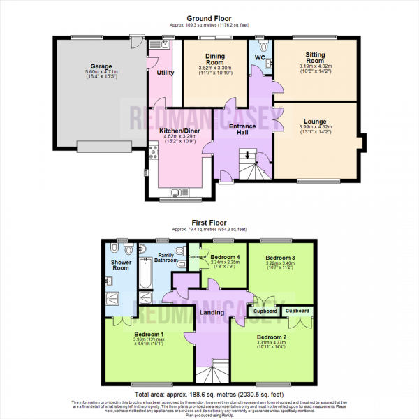 Floor Plan for 4 Bedroom Detached House for Sale in Greenbarn Way, Blackrod, Bolton, BL6, 5TA - OIRO &pound530,000
