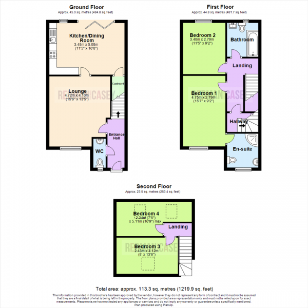 Floor Plan for 4 Bedroom Town House for Sale in Church Street, Westhoughton, Bolton, BL5, 3QW - OIRO &pound205,000