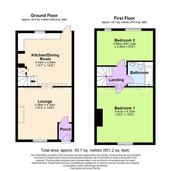 Floor Plan Image for 2 Bedroom Cottage for Sale in Lee Lane, Horwich, Bolton