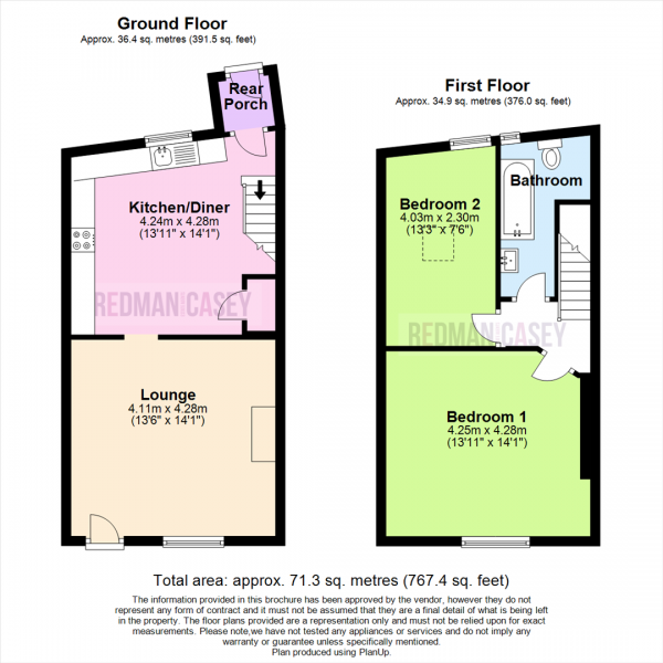 Floor Plan Image for 2 Bedroom Terraced House for Sale in Bolton Road, Edgworth, Bolton