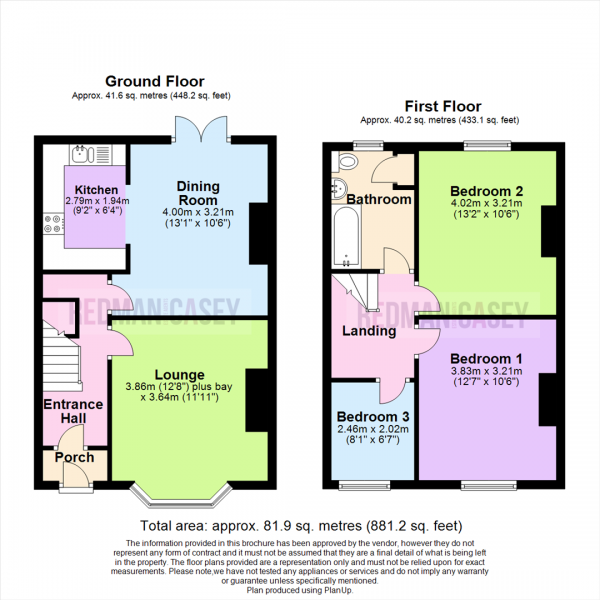 Floor Plan Image for 3 Bedroom Terraced House for Sale in Penn Street, Horwich, Bolton