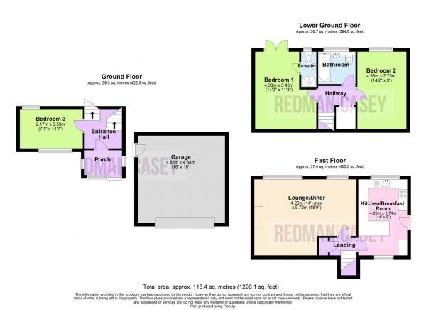 Floor Plan Image for 3 Bedroom Detached House for Sale in Pendennis Avenue, Lostock, Bolton