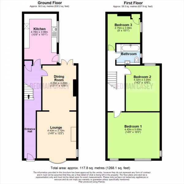 Floor Plan Image for 3 Bedroom Property for Sale in Mill Lane, Horwich, Bolton