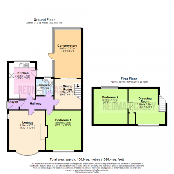 Floor Plan Image for 2 Bedroom Semi-Detached Bungalow for Sale in Hillside Avenue, Blackrod, Bolton