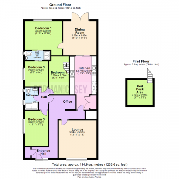 Floor Plan for 4 Bedroom Detached House for Sale in Carlton Close, Blackrod, Bolton, BL6, 5DL - OIRO &pound270,000