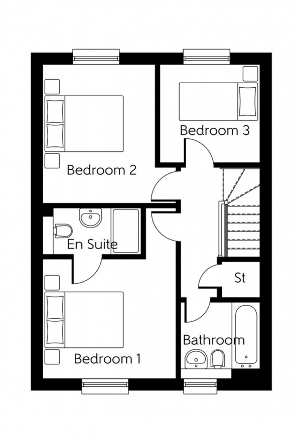 Floor Plan for 3 Bedroom Property to Rent in Lancashire Way, Horwich, Bolton, BL6, 5WH - £208 pw | £900 pcm