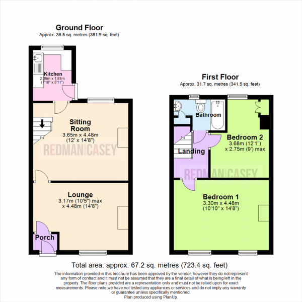 Floor Plan for 2 Bedroom Cottage for Sale in Hugh Lupus Street, Bolton, BL1, 8RU - OIRO &pound125,000