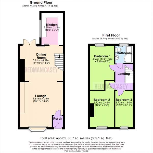 Floor Plan Image for 3 Bedroom Terraced House for Sale in New Street, Blackrod, Bolton