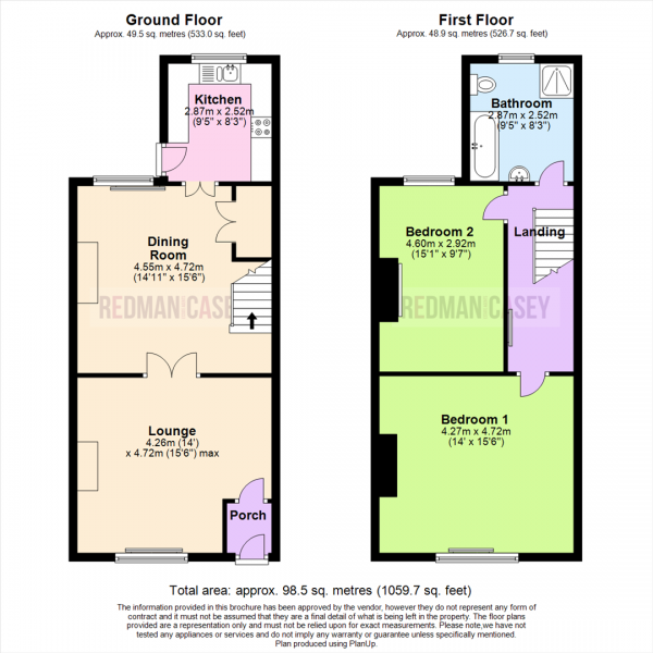 Floor Plan Image for 2 Bedroom Terraced House for Sale in Rigby Lane, Bradshaw