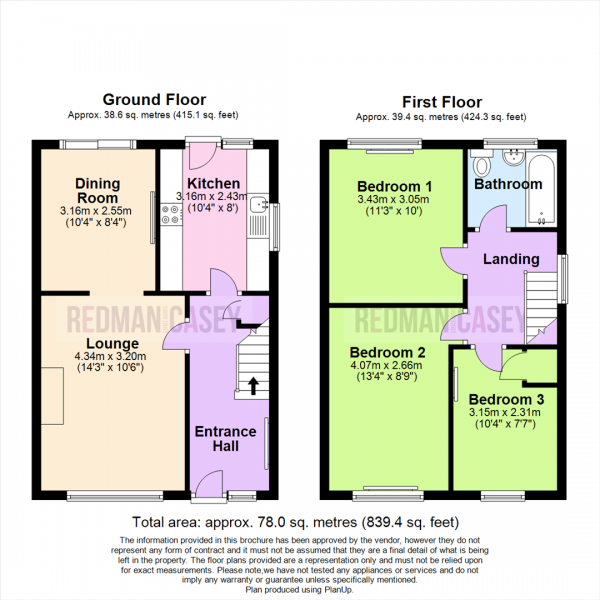 Floor Plan for 3 Bedroom Semi-Detached House for Sale in The Cheethams, Blackrod, Bolton, BL6, 5RR - OIRO &pound200,000