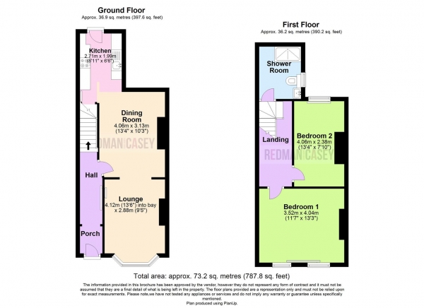 Floor Plan for 2 Bedroom Terraced House for Sale in Mary Street East, Horwich, Bolton, BL6, 7JS - OIRO &pound137,995