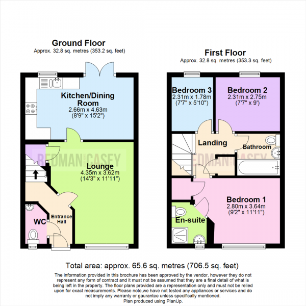 Floor Plan Image for 3 Bedroom Town House to Rent in Harrier Close, Lostock, Bolton