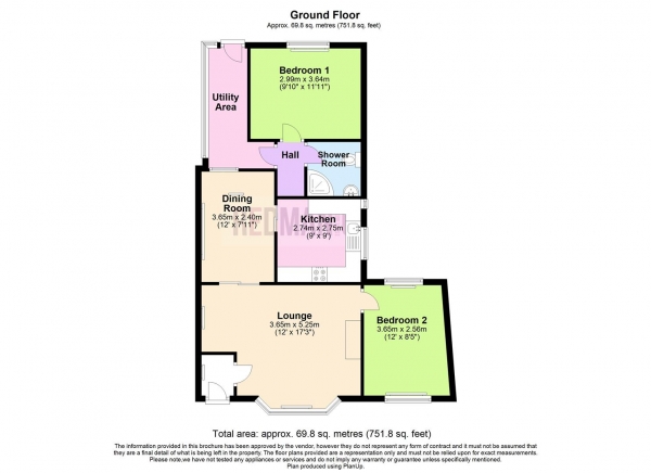 Floor Plan Image for 2 Bedroom Bungalow for Sale in Glabyn Avenue, Lostock, Bolton