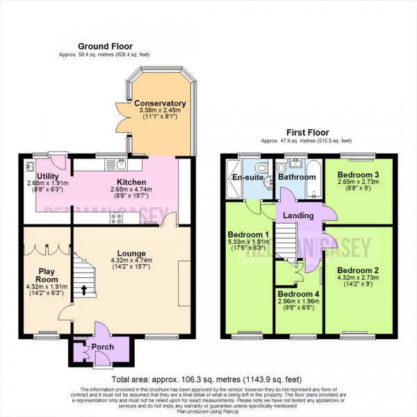 Floor Plan for 4 Bedroom Semi-Detached House for Sale in Radstock Close, Sharples, Bolton, BL1, 7PF - OIRO &pound260,000