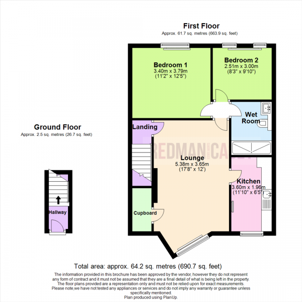 Floor Plan Image for 2 Bedroom Property for Sale in Heaton court gardens, Bolton