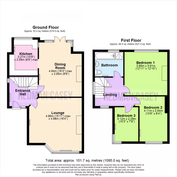 Floor Plan Image for 3 Bedroom Semi-Detached House for Sale in St. James Avenue, Breightmet, Bolton