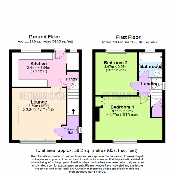 Floor Plan for 2 Bedroom Semi-Detached House for Sale in Hope Street North, Horwich, Bolton, BL6, 7LL - OIRO &pound140,000