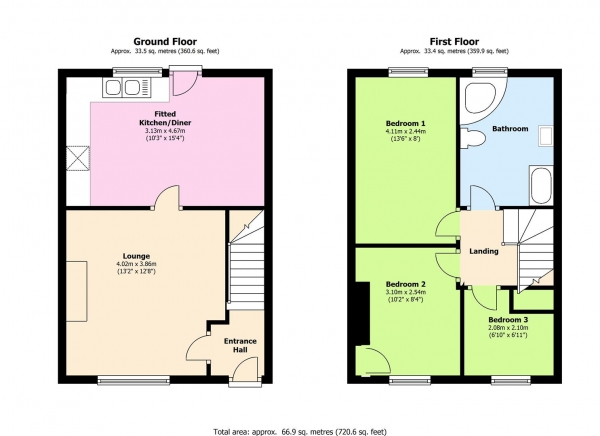 Floor Plan Image for 3 Bedroom Terraced House to Rent in Essex Street, Horwich