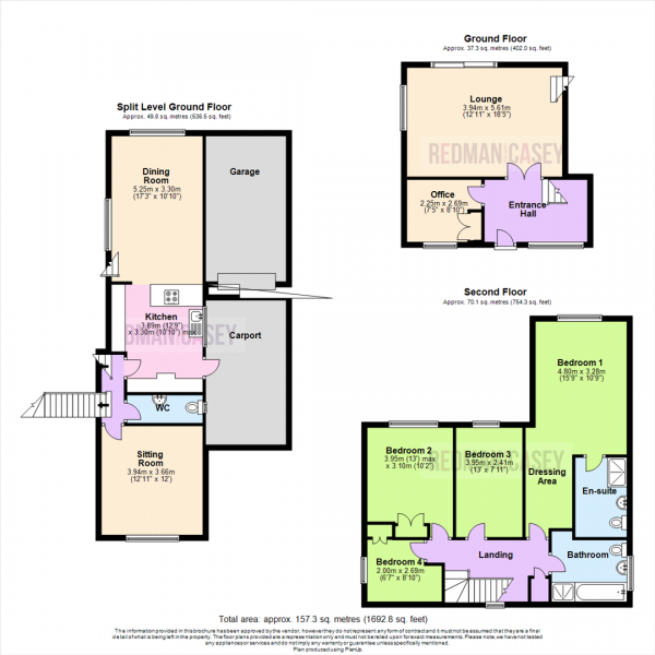 Floor Plan for 4 Bedroom Detached House for Sale in Foxholes Road, Horwich, Bolton, BL6, 6AP - OIRO &pound465,000