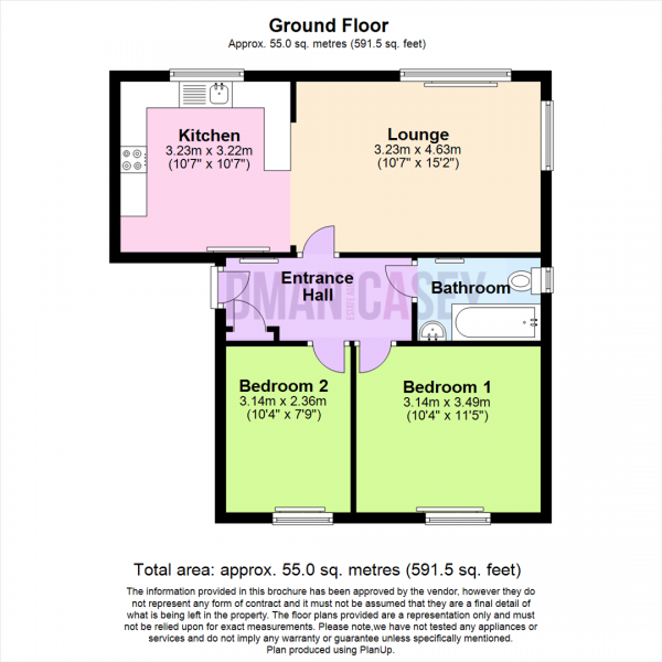 Floor Plan Image for 2 Bedroom Apartment for Sale in St Catherine's Court, Horwich, Bolton