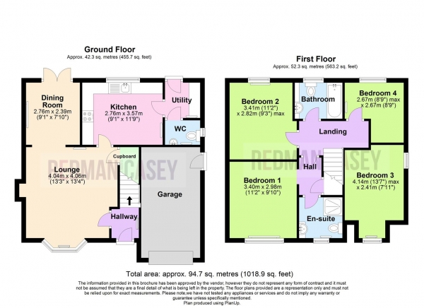Floor Plan for 4 Bedroom Detached House for Sale in Abbeylea Drive, Westhoughton, BL5, 3ZD - OIRO &pound280,000